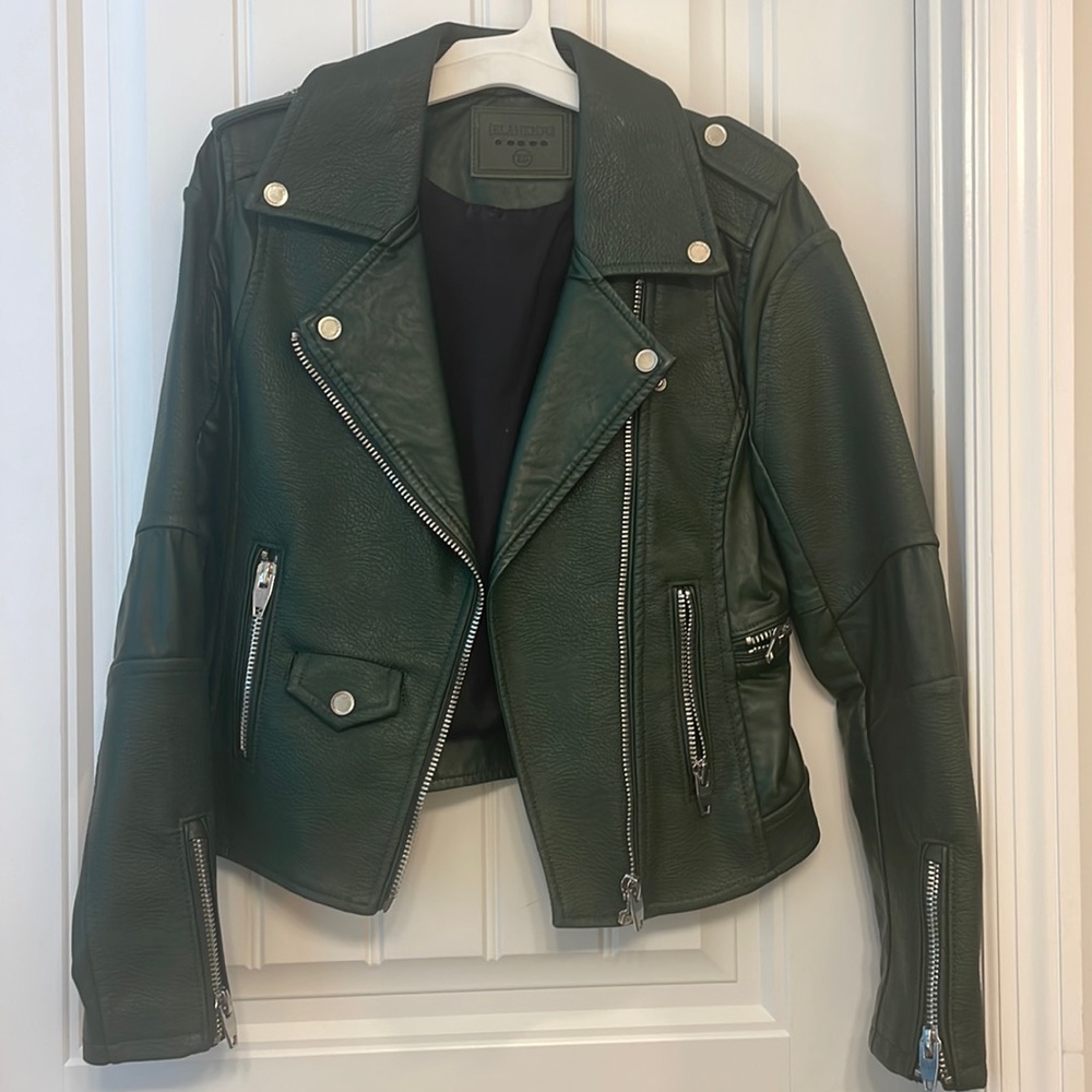 Blank NYC Green Faux Leather Jacket (barely worn)